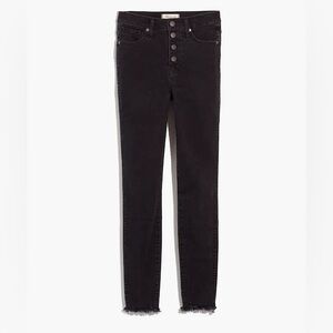 Madewell 10" High-Rise Skinny Jeans in Black: Button-Through Size 27